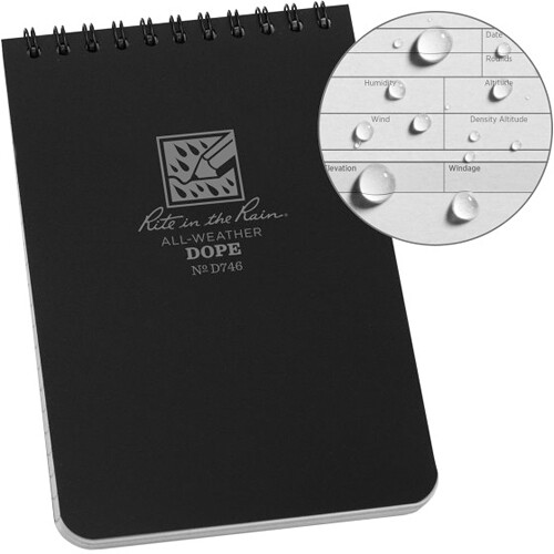 Rite in the Rain DOPE Notebook (Black 4 x 6