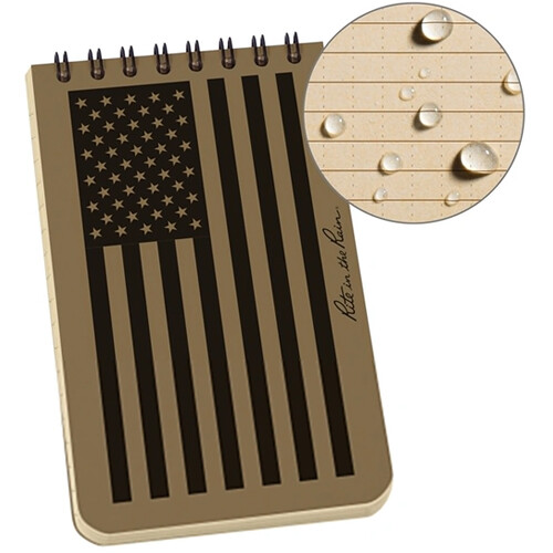 Rite in the Rain Top Spiral All-Weather Notebook (Tan American Flag 3 x 5
