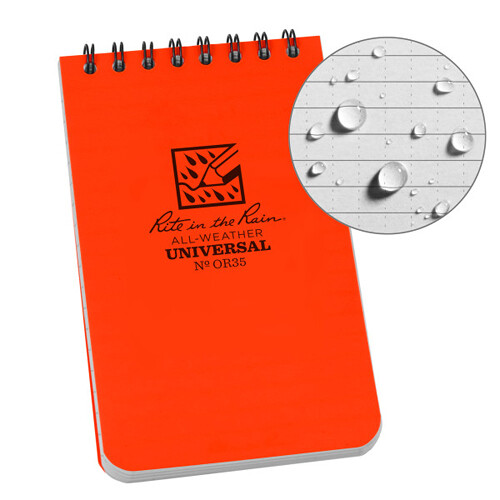 Rite in the Rain Top Spiral All-Weather Notebook (Orange 3 x 5