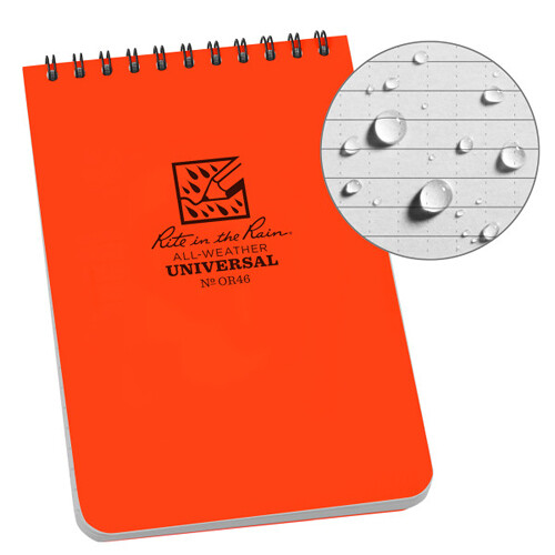Rite in the Rain Top Spiral All-Weather Notebook (Orange 4 x 6