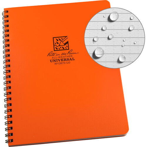 Rite in the Rain Side Spiral Notebook (Universal Page Pattern Orange)