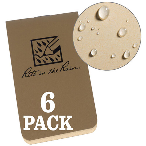 Rite in the Rain On-the-Go Notebooks (Tan 6-Pack)