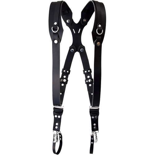 RL Handcrafts Clydesdale Pro Dual Leather Camera Harness (Medium Black)