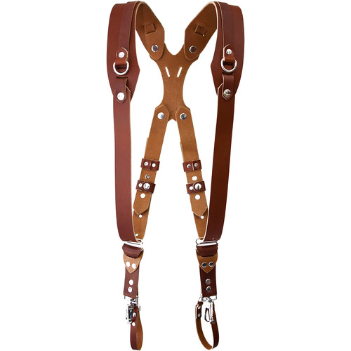 RL Handcrafts Clydesdale Pro Dual Leather Camera Harness (Medium Tan)
