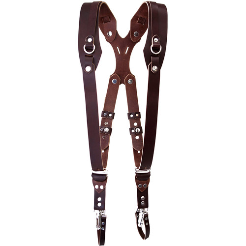 RL Handcrafts Clydesdale Pro Dual Leather Camera Harness (Large Coffee)