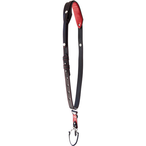RL Handcrafts Andino Pro-DLX Leather Camera Sling (Small Black/Red)