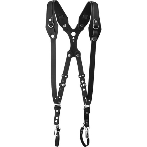 RL Handcrafts Clydesdale Lite Dual Leather Camera Harness (Medium Black)