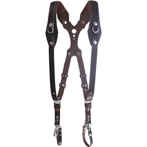RL Handcrafts Clydesdale Lite Dual Leather Camera Harness (Small Coffee)