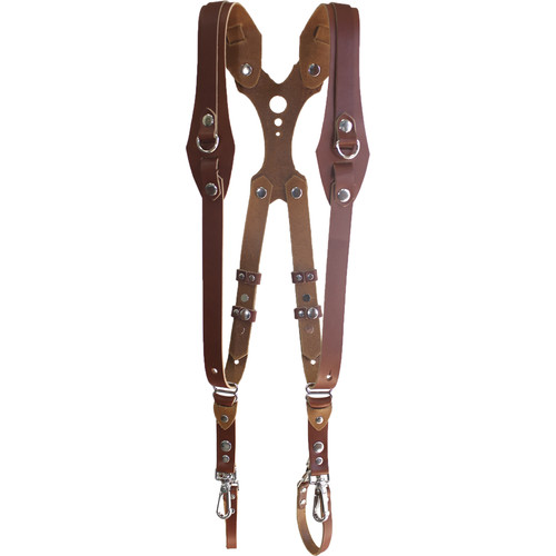 RL Handcrafts Clydesdale Lite Dual Leather Camera Harness (Small Tan)