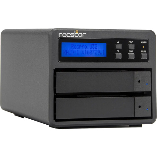Rocstor Rocpro U33 Desktop 12TB 2-Bay USB-C RAID Array (2 x 6TB HDDs)