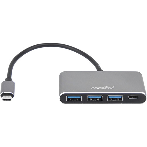 Rocstor 4-Port USB-C Hub (Charcoal Gray)