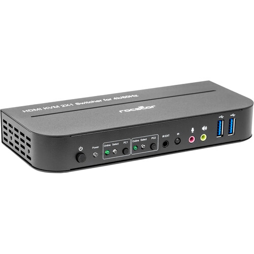 Rocstor SolidKVM SK06 4K HDMI and USB 3.0 2x1 KVM Switch (Black)