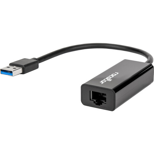 Rocstor USB 3.0 Type-A Male to Gigabit RJ45 Ethernet Female Adapter (Black)