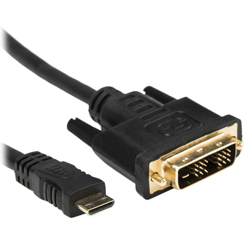 Rocstor Mini-HDMI Male to DVI-D Male Cable (3' Black)