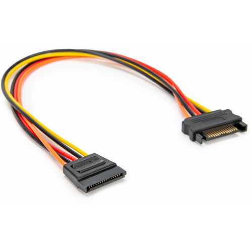Rocstor 15-Pin SATA Power Extension Cable (Black 1')