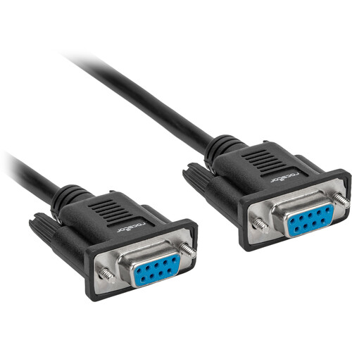 Rocstor DB-9 RS-232 Serial Null Modem Cable (Black 3')