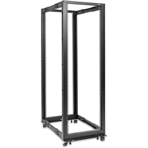 Rocstor SolidRack Open Frame 4-Post Adjustable Depth Rack (Black 36 RU)