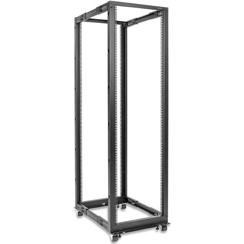 Rocstor SolidRack Open Frame 4-Post Adjustable Depth Rack (Black 42 RU)