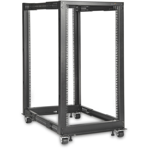 Rocstor SolidRack Open Frame 4-Post Adjustable Depth Rack (Black 22 RU)