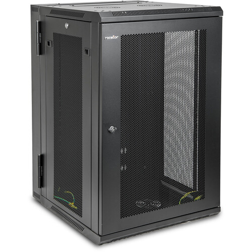 Rocstor SolidRack UPS-Depth Wall-Mount Half-Height Rack Enclosure (18 RU Black)
