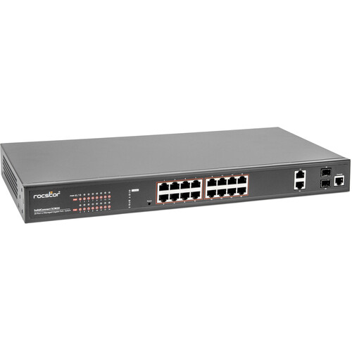 Rocstor SolidConnect SCM20 16-Port PoE+ Gigabit L2 Managed Ethernet Switch