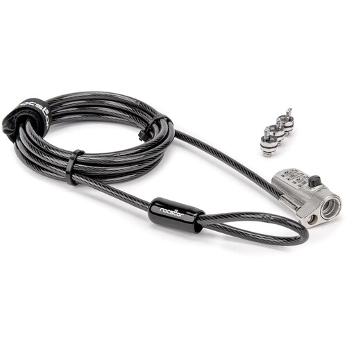 Rocstor Rocbolt Universal 3-in-1 Security Lock with Cable (Combination Lock 6.6')
