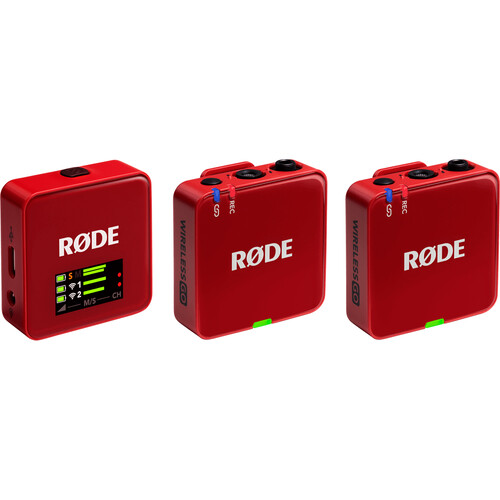 RODE Wireless GO (Gen 3) 2-Person Compact Digital Wireless Microphone System/Recorder (2.4 GHz Red)