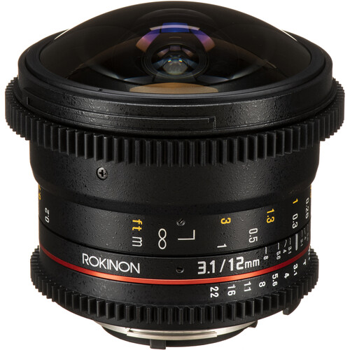 Rokinon 12mm T3.1 ED AS IF NCS UMC Cine DS Fisheye Lens for Nikon F Mount
