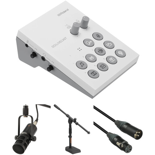 Roland GOLIVECAST Kit with Zoom ZDM1 Dynamic Mic, Tabletop