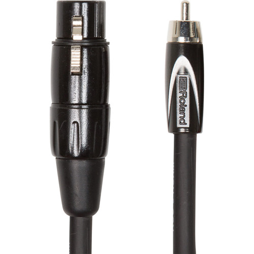 Roland Black Series XLR Female to RCA Interconnect Cable (10')