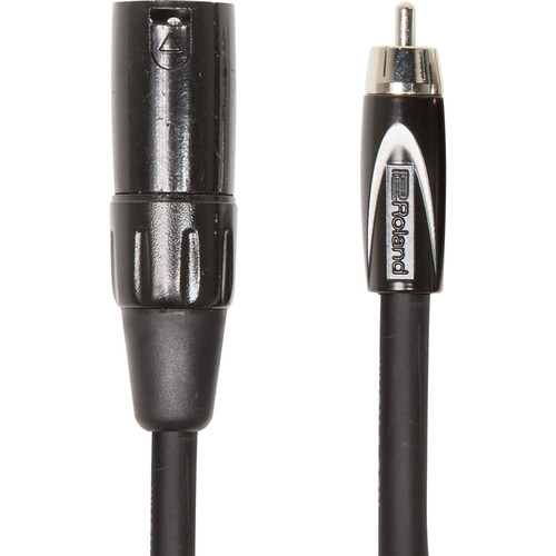 Roland Black Series XLR Male to RCA Interconnect Cable (10')