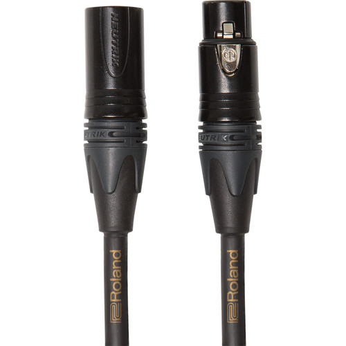 Roland Gold Series Neutrik XLR-M to XLR-F Balanced Microphone Cable (10')
