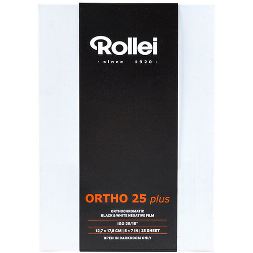 Rollei Ortho 25 Plus Black and White Negative Film (5 x 7