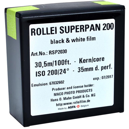 Rollei Superpan 200 Black and White Negative Film (35mm Roll Film 100' Roll)