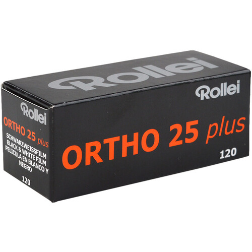 Rollei Ortho 25 Plus Black and White Negative Film (120 Roll Film Expires 12/2025)