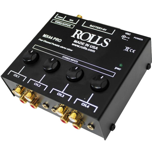 Rolls MX44 Pro 4-Channel Stereo RCA & 3.5mm Mixer