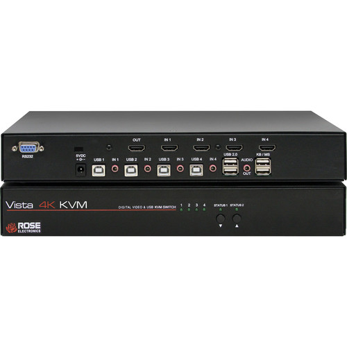 Rose Electronics 4x1 Vista HDMI 4K KVM Switch KVM4TUH/A1 B&H