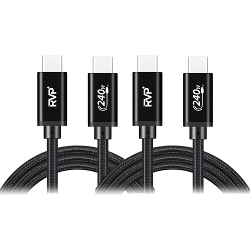 RVP+ 3' USB-C 2.0 Charging Cable (Black 2-Pack)