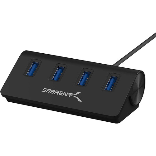 Sabrent USB 3.0 4-Port Aluminum Hub (Black)