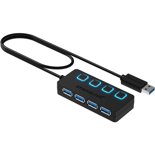 Sabrent 4-Port USB 3.0 Hub with Power Switches HB-UM43 B&H Photo