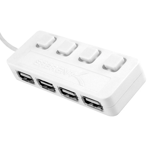 Sabrent 4 Port Usb Hub With Individual Switches White Hb Umlw 9702