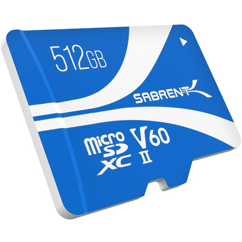 Sabrent 512GB Rocket V60 UHS-II microSDXC Memory Card with SD Adapter