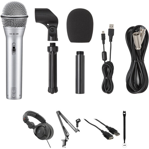 Samson Q2U Recording & Podcasting Kit with Microphone, Crane