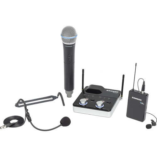 Samson Concert 288m All-in-One Dual-Channel Wireless Combo Lavalier/Headset & Handheld Microphone System (K: 470 to 494 MHz)