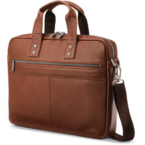 Samsonite Classic Leather Slim Brief (Cognac)