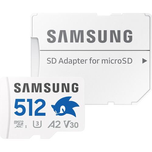 Samsung 512GB PRO Plus Sonic the Hedgehog UHS-I microSDXC Memory Card with SD Adapter
