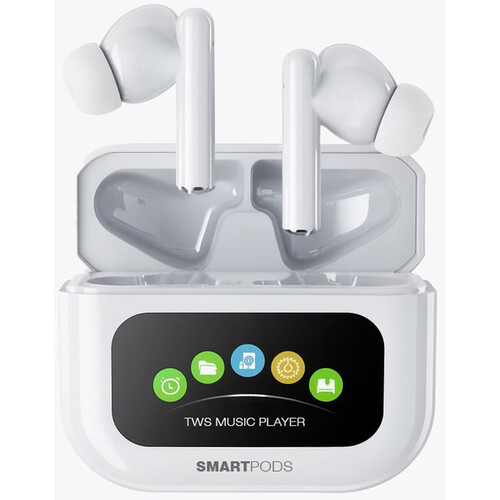Samvix SmartPods Wireless EarPods with 64GB Kosher MP3 Player (White No SD Slot)