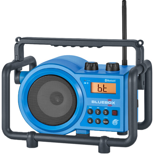 Sangean BB-100 Ultra-Rugged Portable Bluetooth Speaker with AM/FM Radio (Blue)