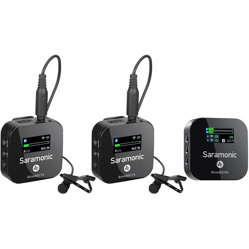 Saramonic Blink 900 B2 2-Person Digital Camera-Mount Wireless Omni Lavalier Microphone System (2.4 GHz Black)