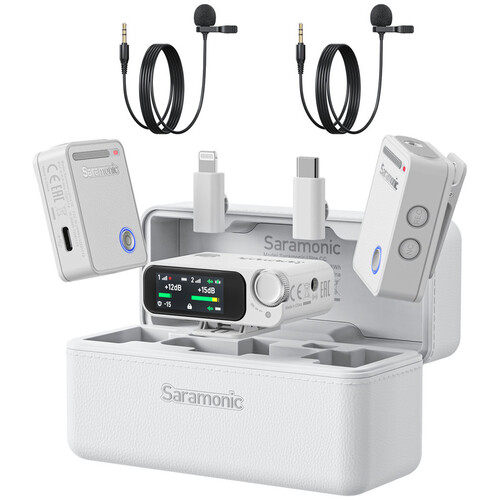 Saramonic Ultra 2-Person Digital Wireless Omnidirectional Lavalier Microphone System for Cameras and Mobile Devices (White)